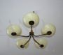 1930s art deco chandelier in brass