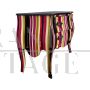 Baroque style dresser with multicolored stripes