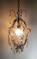 Vintage Maria Theresa style chandelier with crystal drops, 1950s