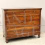 Antique capuchin chest of drawers in walnut from the Louis Philippe era, 19th century Italy