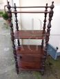 Antique étagère whatnot open bookcase in turned walnut                            