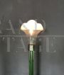 Chrome floor lamp with glass lampshade