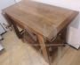 Carpenter's work table with drawer, in solid oak and ash wood