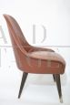 Vintage 60s armchairs in brick-colored skai