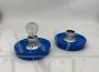 Pair of vintage blue plastic ceiling lights, Italy 1970s