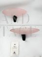 Pair of Teo wall lights by De Majo in pink glass, 1980s