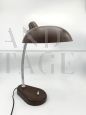 1960s design desk lamp in brown metal and brass