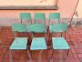 Set of 6 vintage green Formica chairs, Italy 1970s