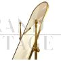 Vintage tiltable floor mirror in chiseled brass