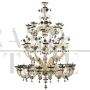 Golden Murano glass chandelier with black elements