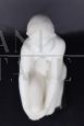 Art Deco woman sculpture in white marble