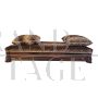 Antique French upholstered bench with two cushions, 19th century