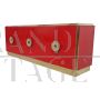 Design sideboard in red Murano glass, 1980s