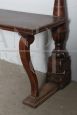 Antique 18th century bench in walnut with turned columns