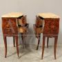 Pair of antique wavy and inlaid Napoleon III bedside tables