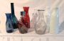 Set of 8 decorative vintage bottles from the 70s