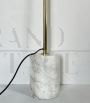 Vintage 70s floor lamp in brass and white marble