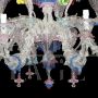 Murano glass chandelier in Rezzonico style with multicolored small flowers