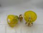 Pair of adjustable wall lights attr. Vistosi in yellow Murano glass