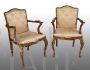 Pair of antique Napoleon III mahogany armchairs, 19th century France