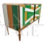 Sideboard with 2 doors in multicolored glass