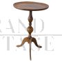 Antique round beech side table, 19th century