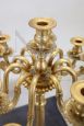 Pair of antique gilded bronze candelabra from the 19th century