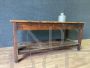 Large antique larch workbench table