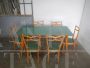 Vintage dining set with table and 6 chairs in Paolo Buffa style, 1950s