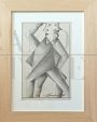 Double Man, Cubist Futurist drawing by Erto Zampoli, pencil on paper