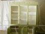 Vintage country display bookcase in green paint