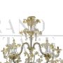 Rezzonico style boat chandelier in golden crystal Murano glass