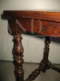 Vintage walnut coffee table with spool legs, early 20th century