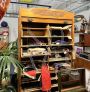 Roller shutter office filing cabinet with floral liberty carvings