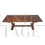 Large refectory tavern table in walnut wood, Italy 1970s