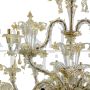 Rezzonico style boat chandelier in golden crystal Murano glass