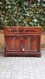 Antique mahogany feather sideboard with retractable marble dressing table, 19th century France