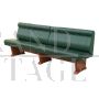 Vintage style wall bench in green leather