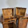 Pair of antique Lombard Capuchin bedside tables in solid walnut, 1840s