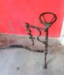 Vintage iron fireplace andiron with pot holder