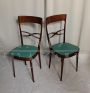 Pair of Melchiorre Bega chairs in green skai leather, 1950s