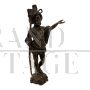 Pair of antique candlesticks with Venetian Moors in bronze, 20th century