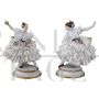 Pair of antique dancers figurines in Capodimonte ceramic, 19th century