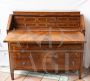 Antique Louis XVI dresser with drop-down top, in walnut with inlays