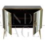 Two-door sideboard in Murano glass in shades of green