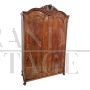 Pair of antique 19th century wardrobes with two doors in carved walnut