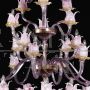 Magnolia chandelier in pink Murano glass