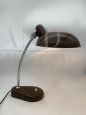 1960s design desk lamp in brown metal and brass