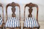 Set of four antique walnut gondola chairs, Italy 19th century