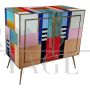 Vintage style sideboard in multicolored Murano glass